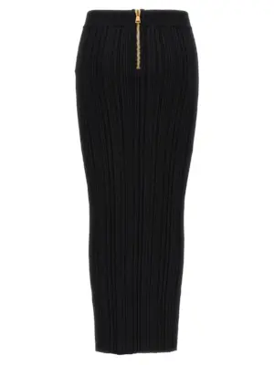 Pleated midi skirt DF0LD019KH700PA BALMAIN Black