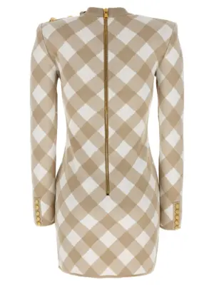 Vichy dress DF0R8739KH56GVQ BALMAIN Beige