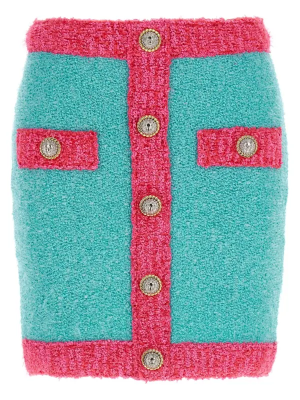 'Leone' button two-tone skirt BALMAIN Multicolor