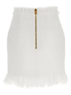 Button tweed skirt DF1LBA20XC670FA BALMAIN White