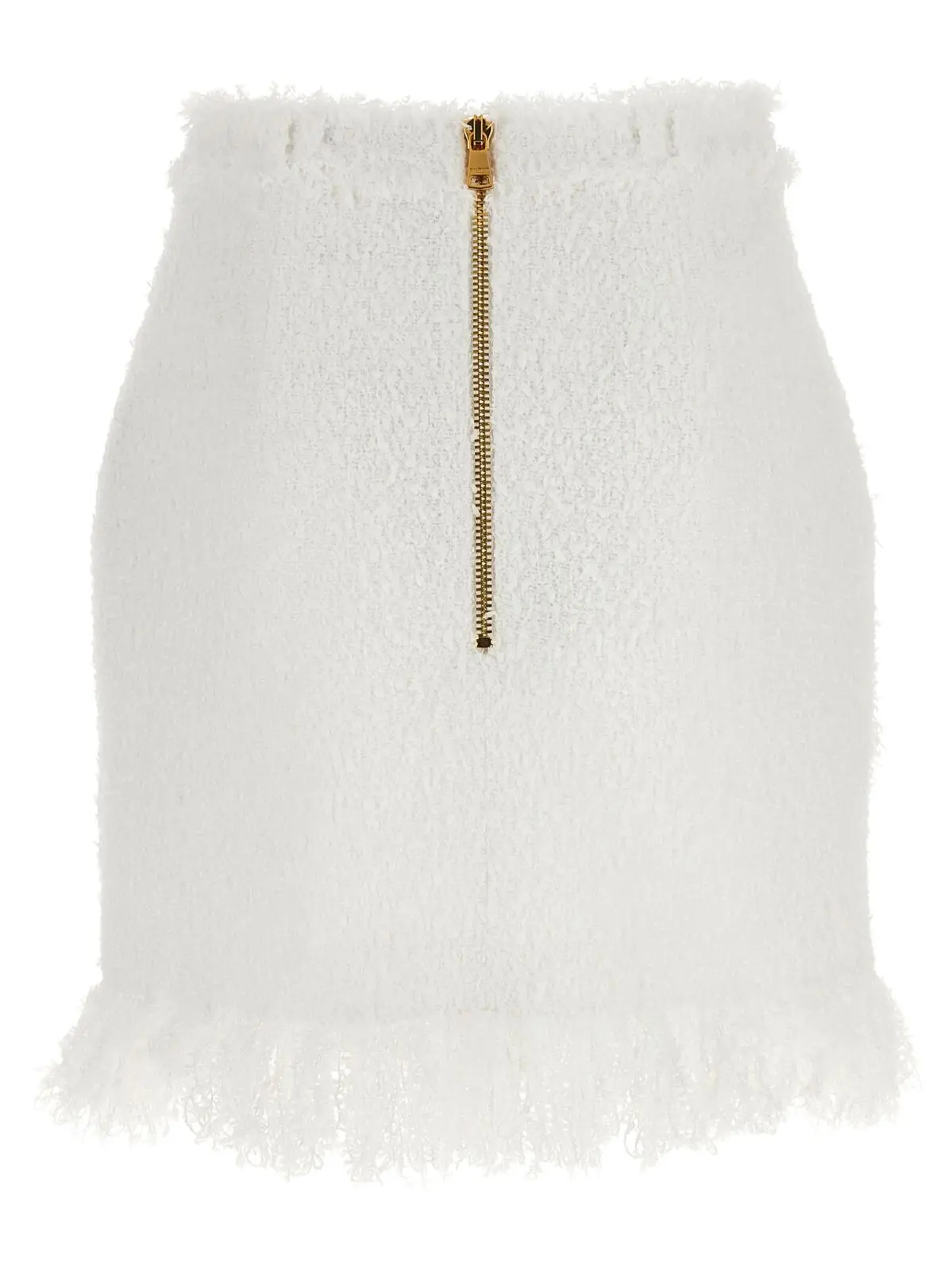 Твідова спідниця на ґудзиках Balmain Біла 2 Button tweed skirt DF1LBA20XC670FA BALMAIN White