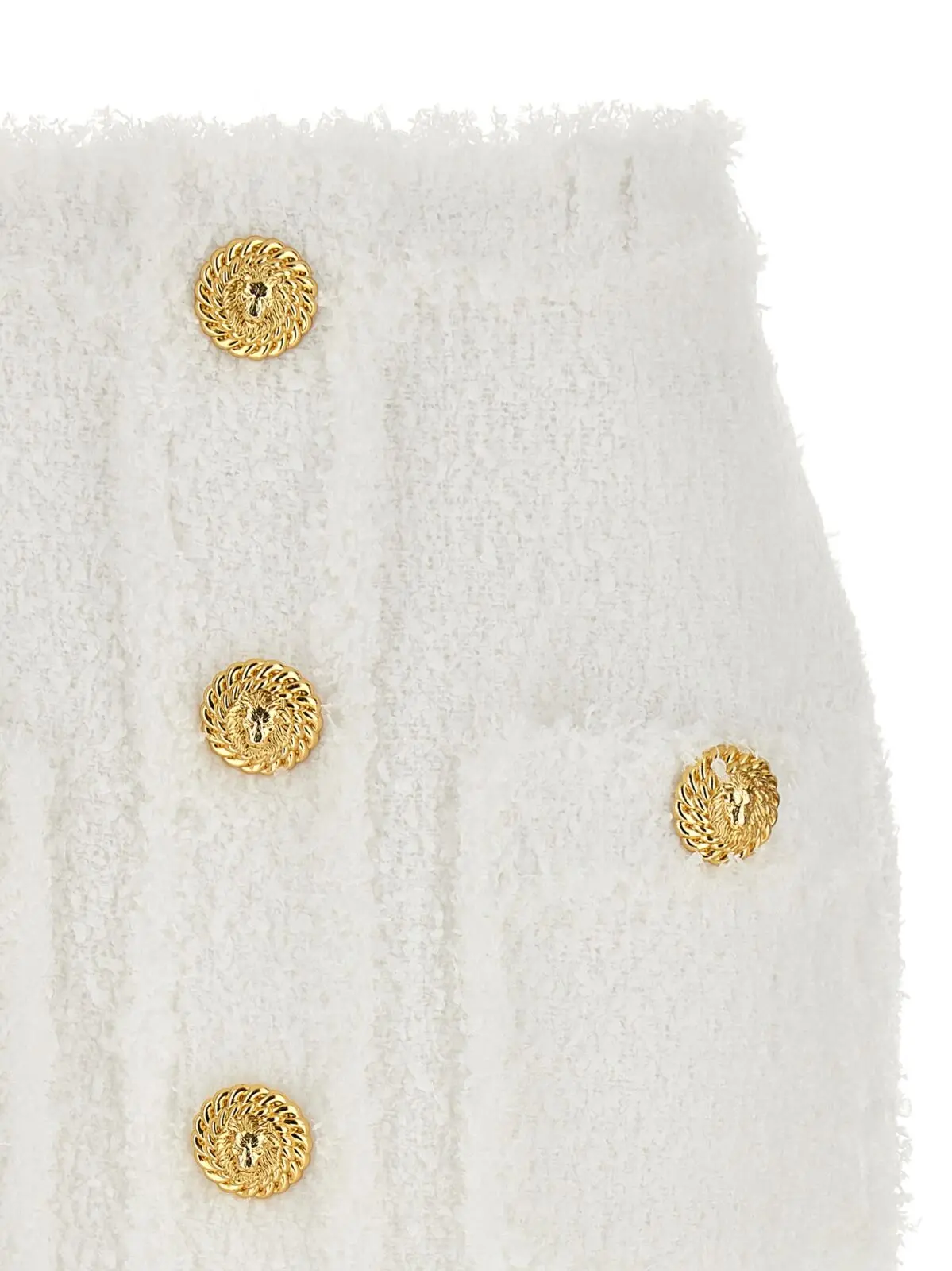 Твідова спідниця на ґудзиках Balmain Біла 3 Button tweed skirt Woman BALMAIN White
