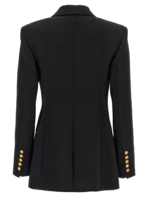 Logo button double-breasted blazer DF1SE055WC090PA BALMAIN Black