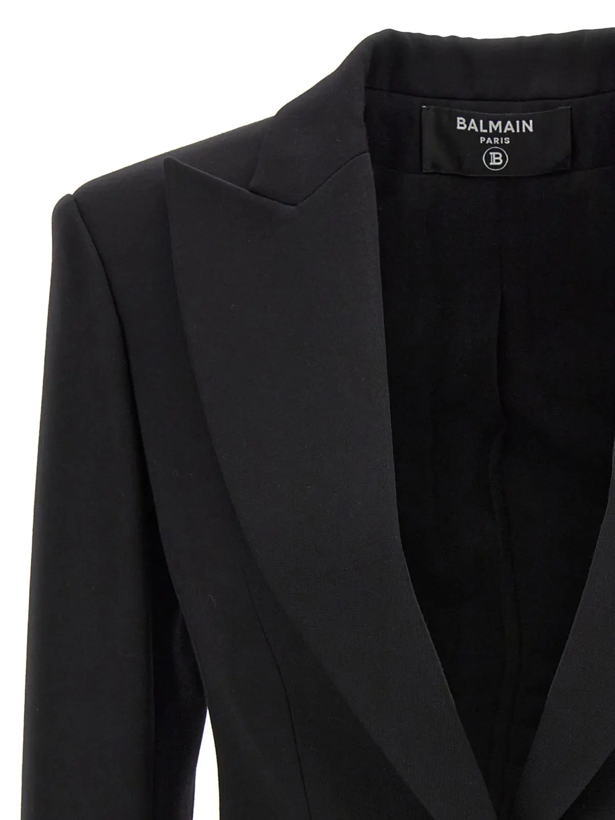 Двобортний блейзер з логотипом на ґудзиках Balmain Чорний 3 Logo button double-breasted blazer Woman BALMAIN Black