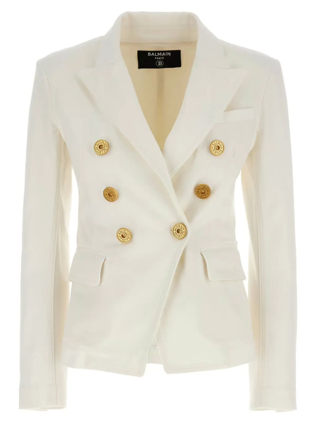 Двобортний джинсовий блейзер Balmain Білий 1 Double-breasted denim blazer BALMAIN White