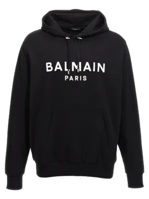 Logo print hoodie BALMAIN White/Black