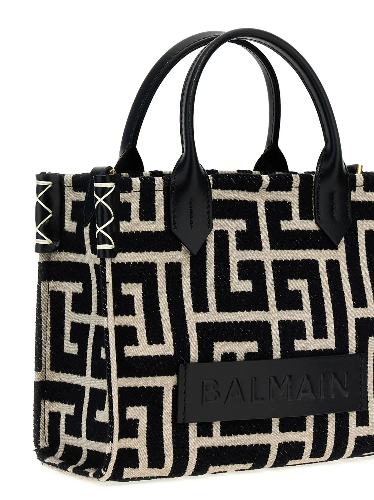 Шопер Balmain B-Army Small Чорно-білий 3 'B-Army Small' shopping bag Woman BALMAIN White/Black