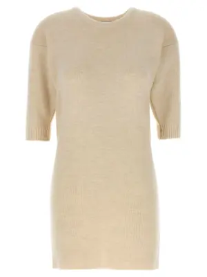 Knitted dress with removable sleeves DR1088LK1028WH048 LEMAIRE White