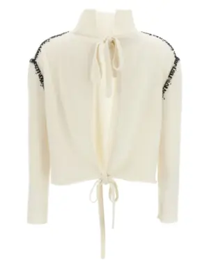 Mending detail cardigan DVMD0174Q1UFZ37300W05 MARNI White/Black