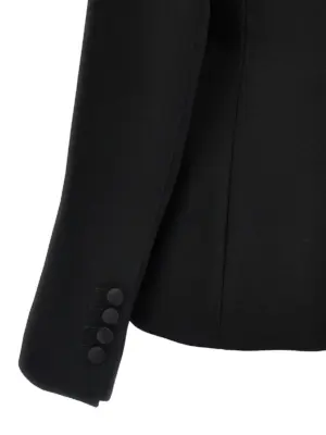 'Dolce' tuxedo blazer 83% virgin wool 12% silk 3% polyester 2% elastane DOLCE & GABBANA Black