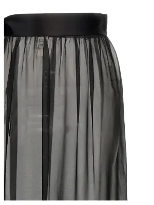 Chiffon long skirt Woman DOLCE & GABBANA Black