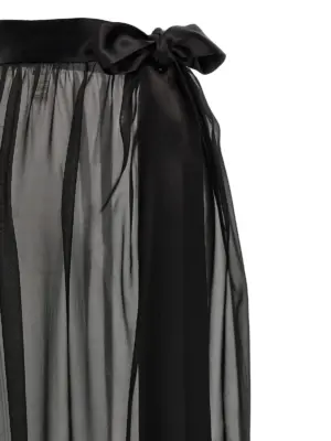 Chiffon long skirt 100% silk DOLCE & GABBANA Black
