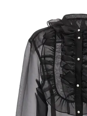 Plastron and ruffle shirt Woman DOLCE & GABBANA Black
