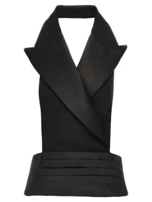 Double-breasted bare back vest DOLCE & GABBANA Black