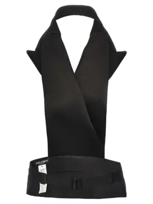 Double-breasted bare back vest F7AI8TGDCRJN0000 DOLCE & GABBANA Black
