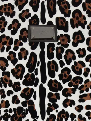 Animal print logo plaque T-shirt 100% cotton DOLCE & GABBANA Multicolor