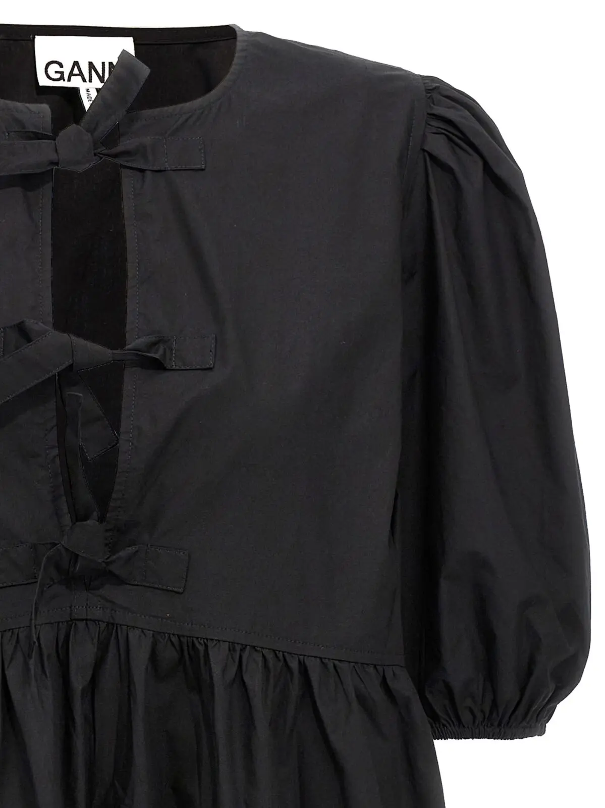 Сукня Ganni Чорна 3 Knot poplin dress Woman GANNI Black