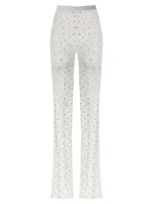 Rhinestone lace leggings ALESSANDRA RICH White
