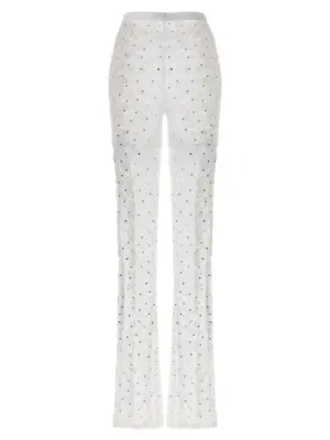 Rhinestone lace leggings FABX3605P42060822 ALESSANDRA RICH White