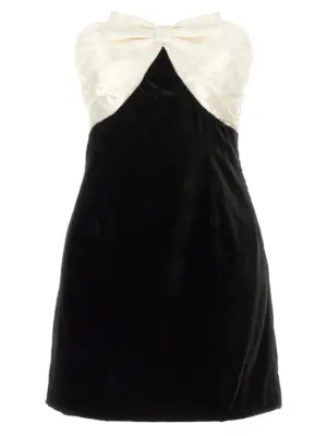 Bow short dress ALESSANDRA RICH White/Black