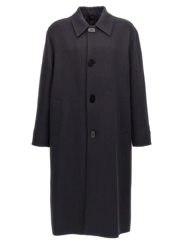 Double wool coat FENDI Blue
