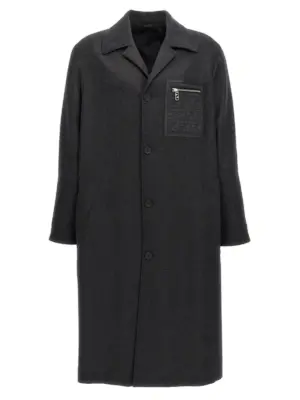 Single-breasted cashmere coat FENDI Gray