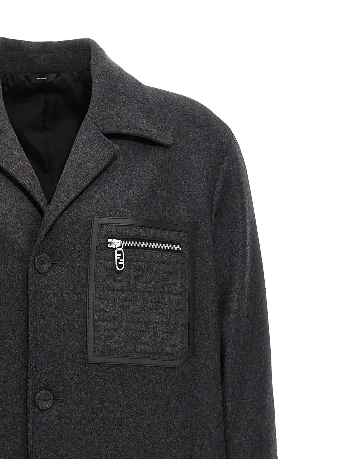 Пальто Fendi Single-breasted cashmere Сіре 3 Single-breasted cashmere coat Man FENDI Gray