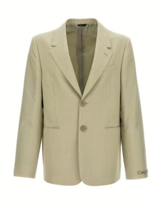 Single-breasted wool blazer FENDI Beige