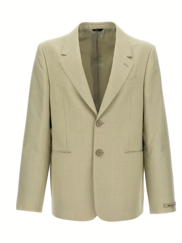 Single-breasted wool blazer FENDI Beige