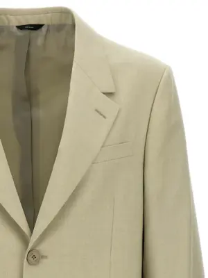 Single-breasted wool blazer Man FENDI Beige