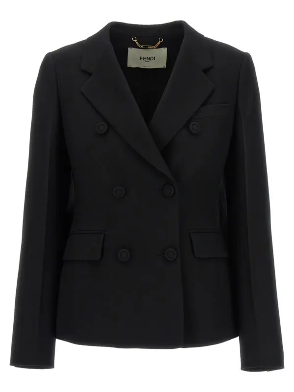 Double-breasted blazer FENDI Black
