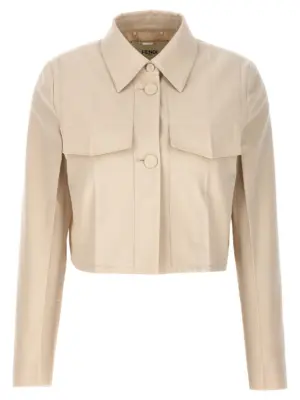 Tailored crop jacket FENDI Beige