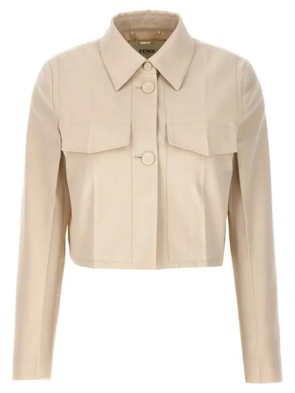 Tailored crop jacket FENDI Beige