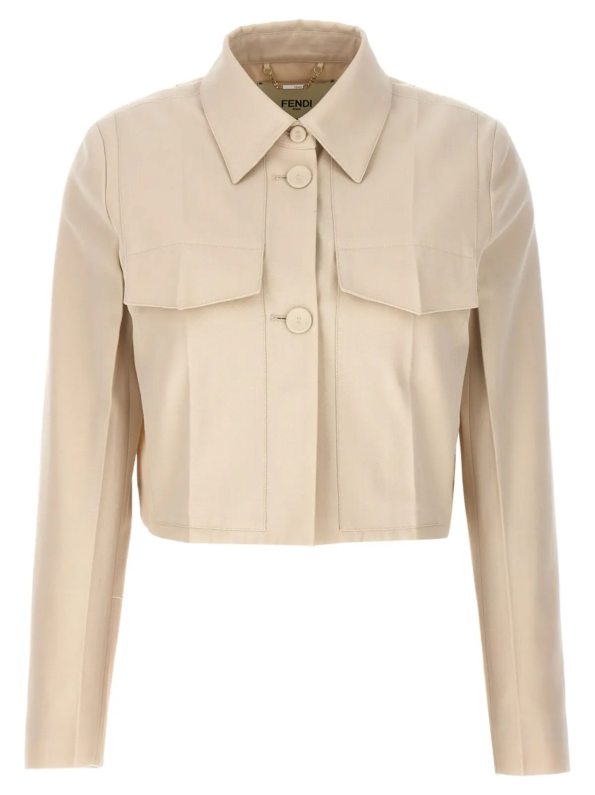 Піджак обталений короткий Fendi Бежевий 1 Tailored crop jacket FENDI Beige