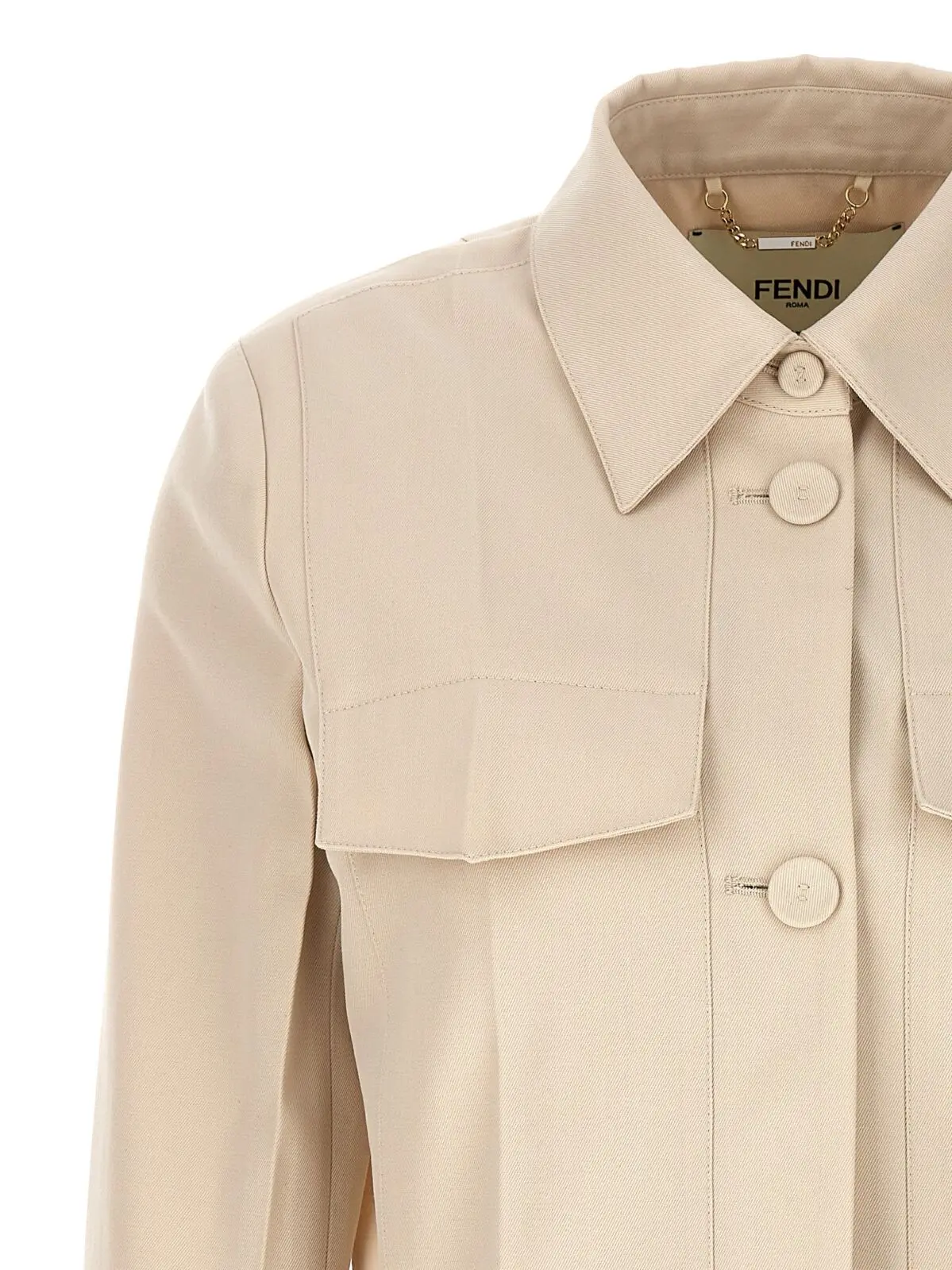 Піджак обталений короткий Fendi Бежевий 3 Tailored crop jacket Woman FENDI Beige