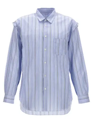 Unfinished striped shirt COMME DES GARCONS SHIRT Light Blue