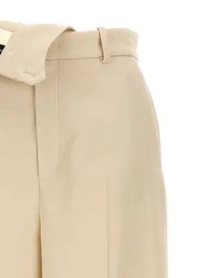 'Fendi Roma' gabardine trousers Woman FENDI Beige