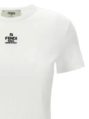 'Fendi' cropped T-shirt Woman FENDI White
