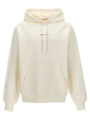 Logo hoodie MARNI White