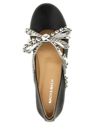 'Crystal Studs' ballet flats 100% leather MACH & MACH Black