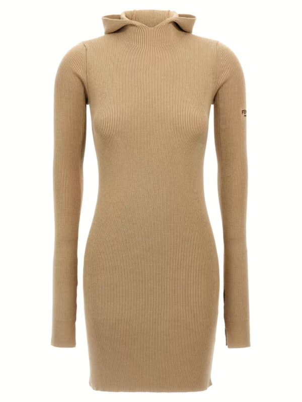 Hooded dress FENDI Beige