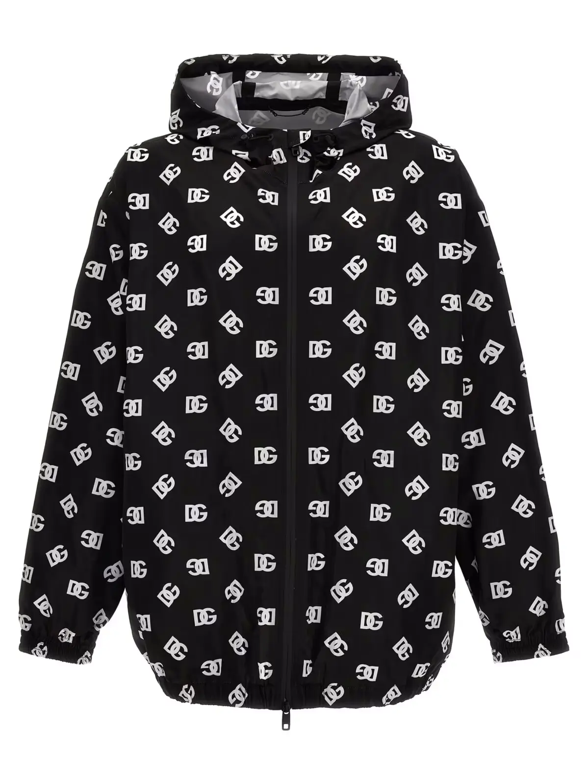 Куртка з капюшоном і логотипом Dolce & Gabbana 1 Logo print hooded jacket DOLCE & GABBANA White/Black