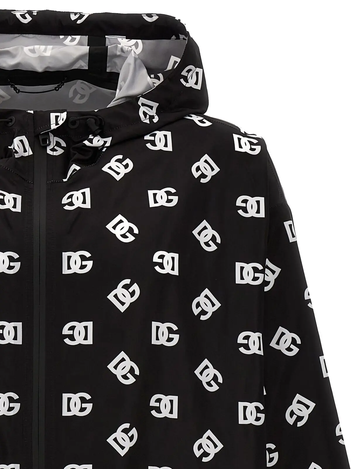 Куртка з капюшоном і логотипом Dolce & Gabbana 3 Logo print hooded jacket Man DOLCE & GABBANA White/Black