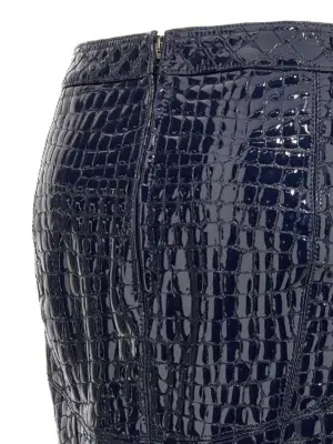 Croc print skirt 100% goat leather (Capra Hircus Hircus) TOM FORD Blue