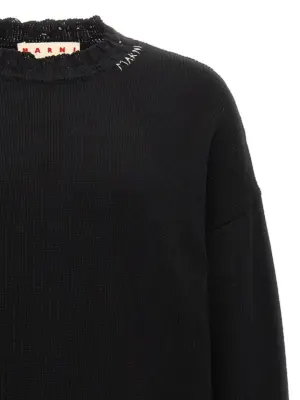 Destroyed effect sweater Man MARNI Black