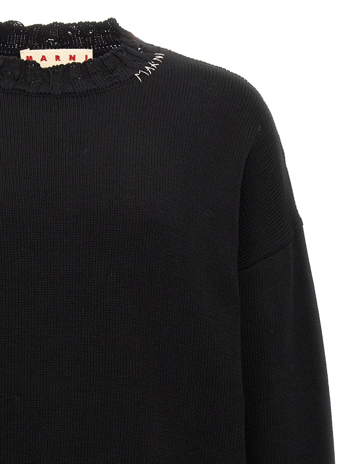 Светр з ефектом потертості Marni Чорний 3 Destroyed effect sweater Man MARNI Black