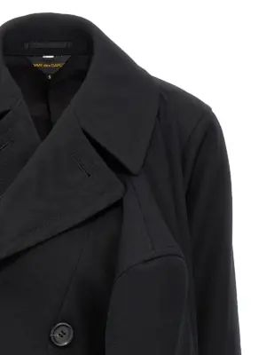 Double-breasted coat 4 sleeves Woman COMME DES GARÇONS Black