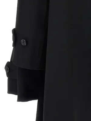 Double-breasted coat 4 sleeves 100% wool COMME DES GARÇONS Black