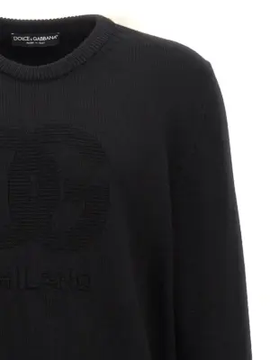 'DG' intarsia sweater Man DOLCE & GABBANA Black