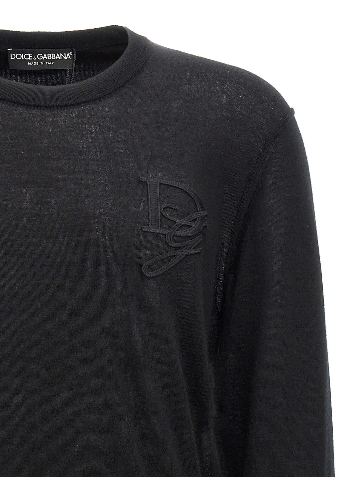 Светр Dolce Gabbana Чорний 3 Logo embroidery sweater Man DOLCE & GABBANA Black